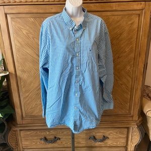 Izod men’s blue check oxford shirts button shirt